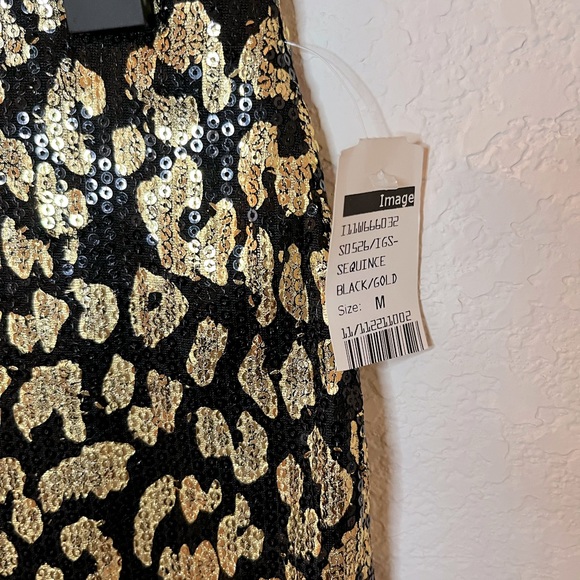 BLACK AND GOLD SEQUIN SKIRT - Picture 3 of 4